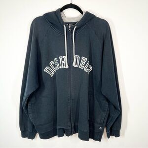 VTG 90s DC Shoes Skateboard Zip Front Sweatshirt Graphic Hoodie Large